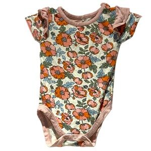 Milkberry Bamboo poppy print onesie